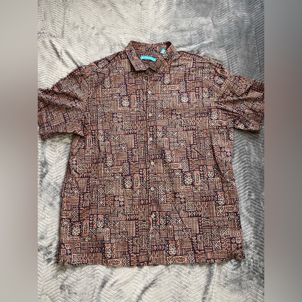 Tori Richard Pineapple Multi Pattern Hawaiian Shi… - image 1